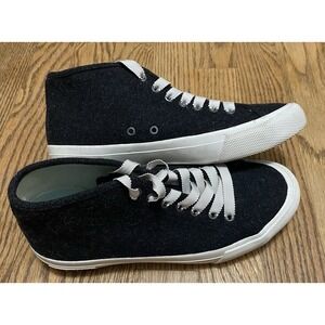 SeaVees Womens California Special Varsity Sneaker Black‎ Wool Flannel Sz 6